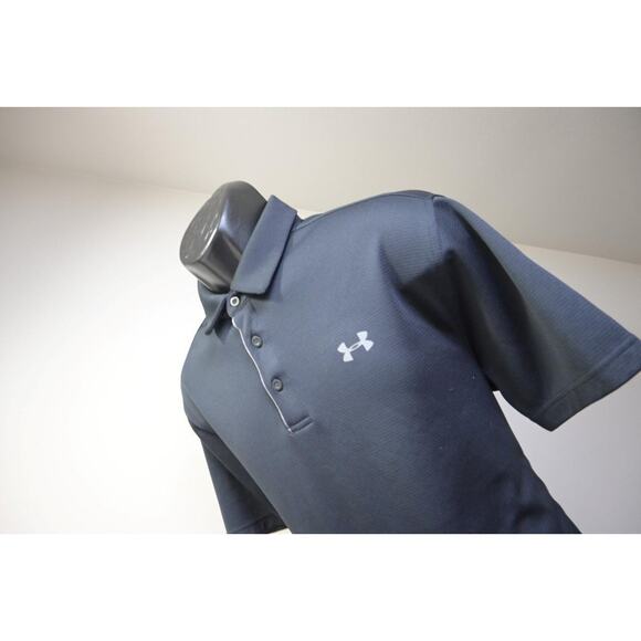 Under Armour Golf Polo HeatGear Loose Black Athletic Golf Shirt Mens Size Large - Picture 1 of 9